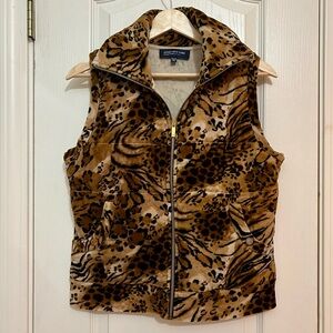 LIKE NEW VINTAGE Y2K Animal Print Zip Up Vest